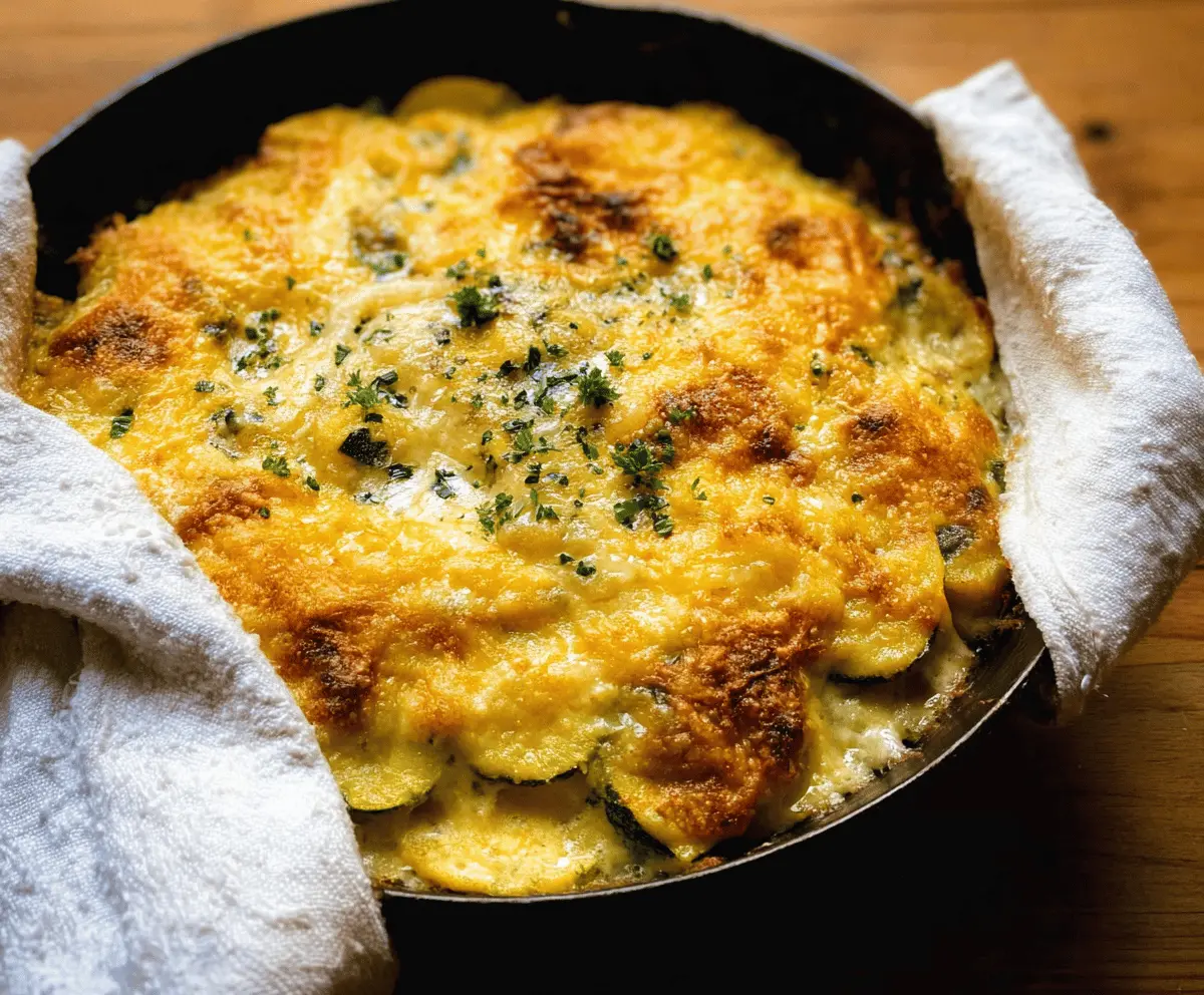 Cheesy Green Chile Yellow Squash Casserole