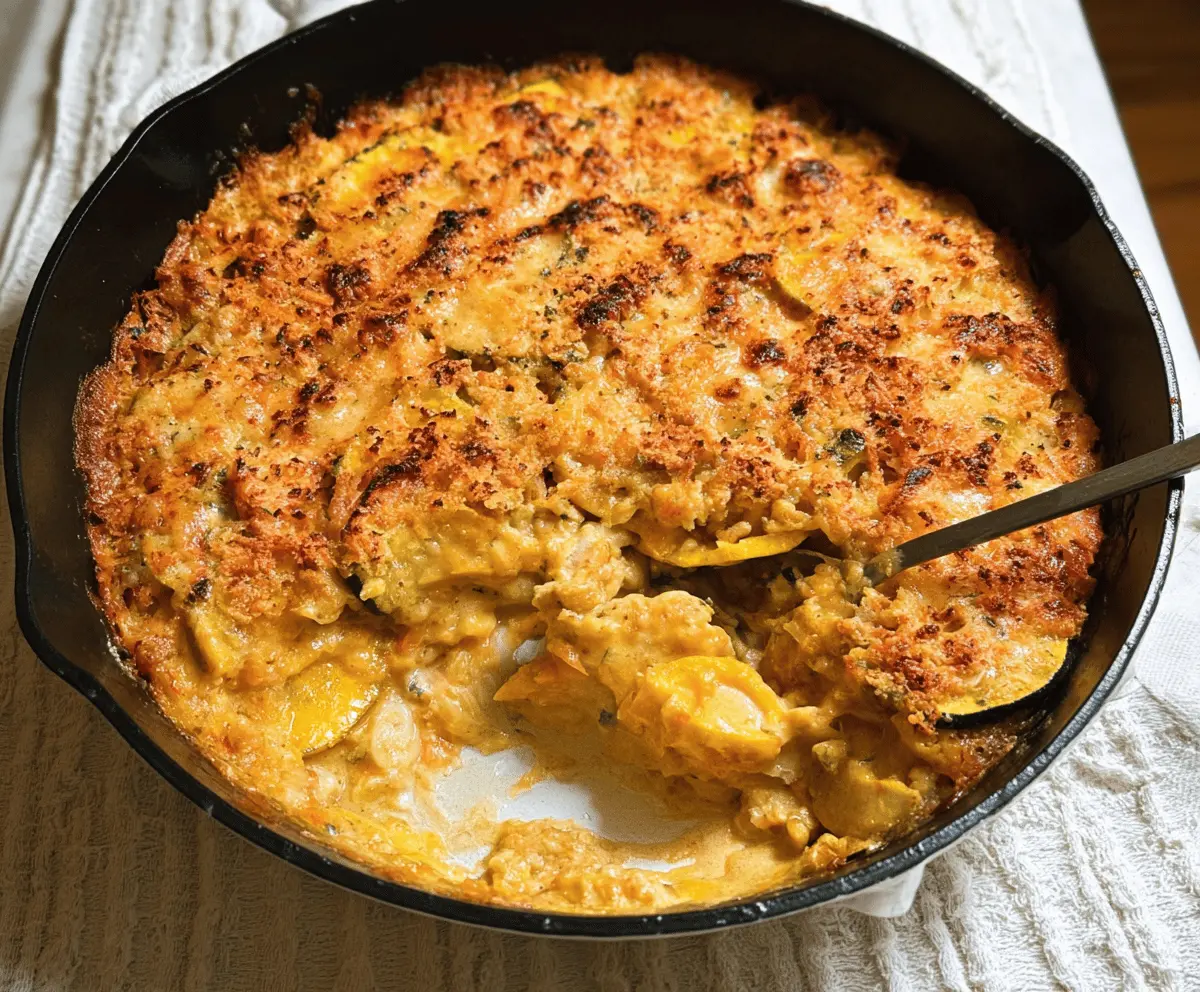 Easy Southern Squash Casserole with Cheese