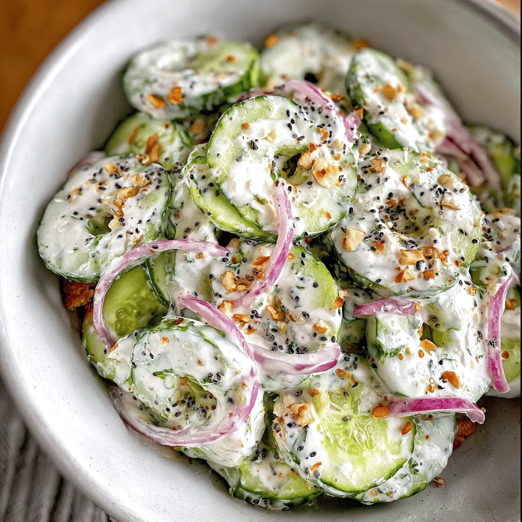Fresh Everything Bagel Salad with Cucumber