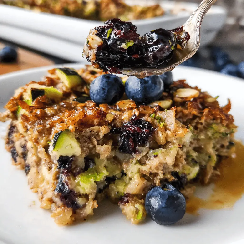 Healthy Zucchini Blueberry Baked Oatmeal Recipe