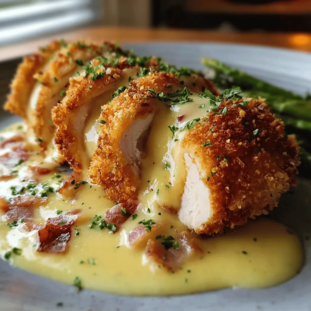 Crispy Creamy Chicken Cordon Bleu With Tangy Dijon Sauce