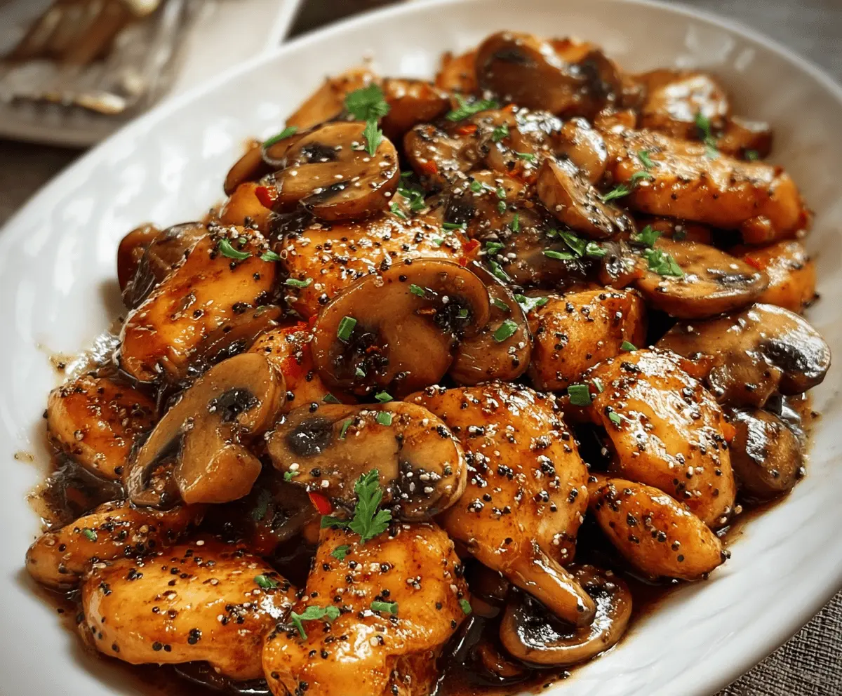 Easy Black Pepper Chicken with Mushrooms Recipe