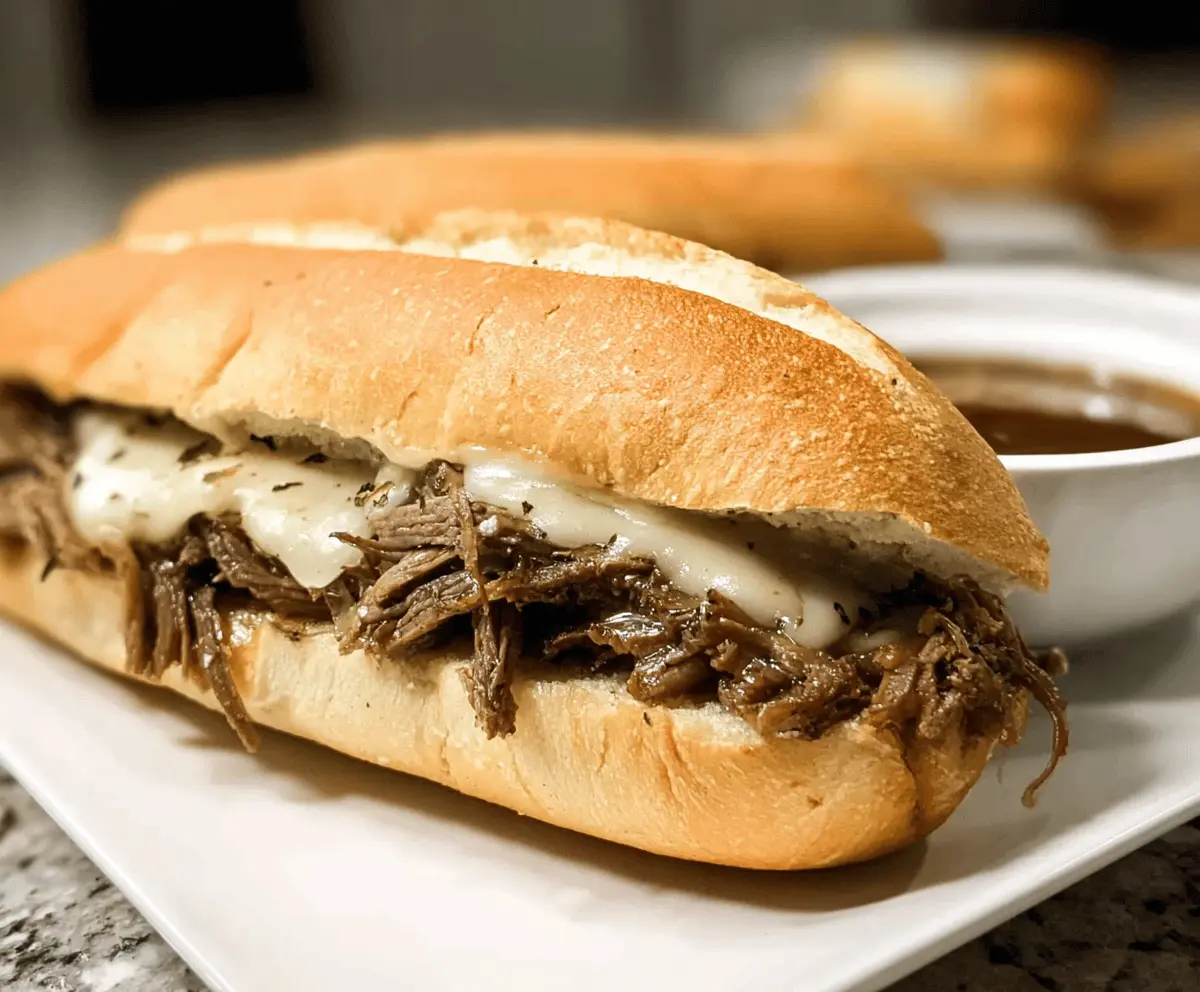 Easy Crockpot French Dip Sandwich Recipe