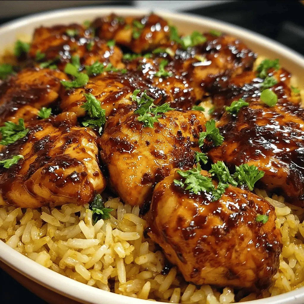 Easy One-Pan Honey BBQ Chicken and Rice