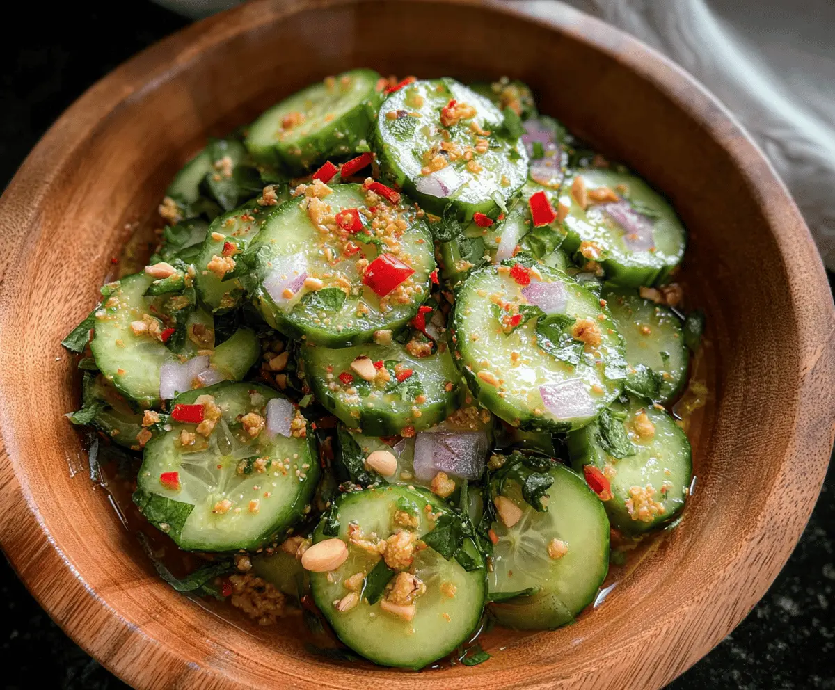 Easy Thai Cucumber Salad Recipe with Fresh Herbs