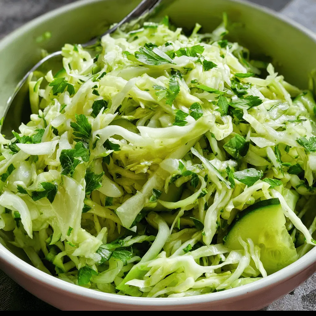 Fresh Green Cabbage and Cucumber Salad Recipe