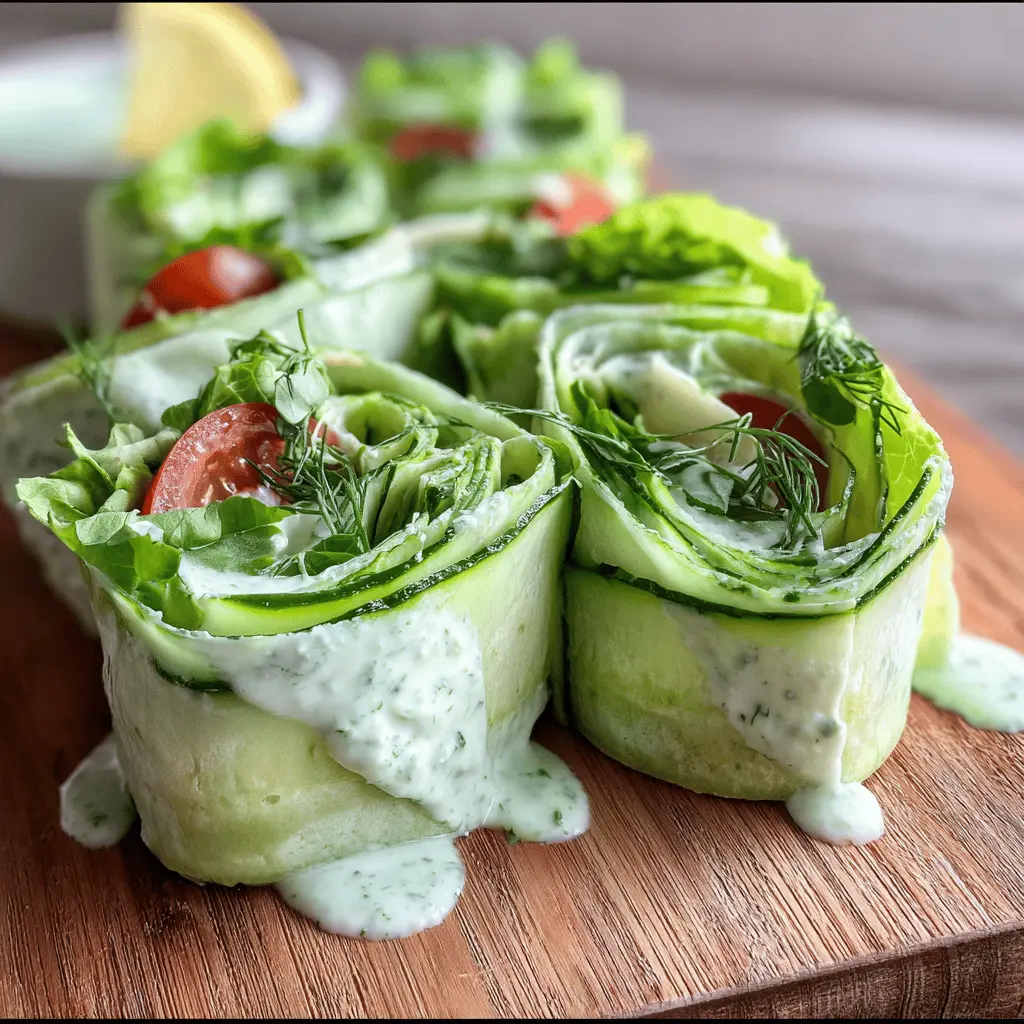 Refreshing Cucumber Wraps with Creamy Green Goddess Dressing