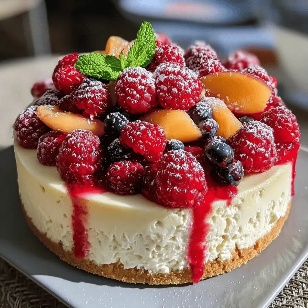 Refreshing Summer Berry and Peach Cheesecake Recipe
