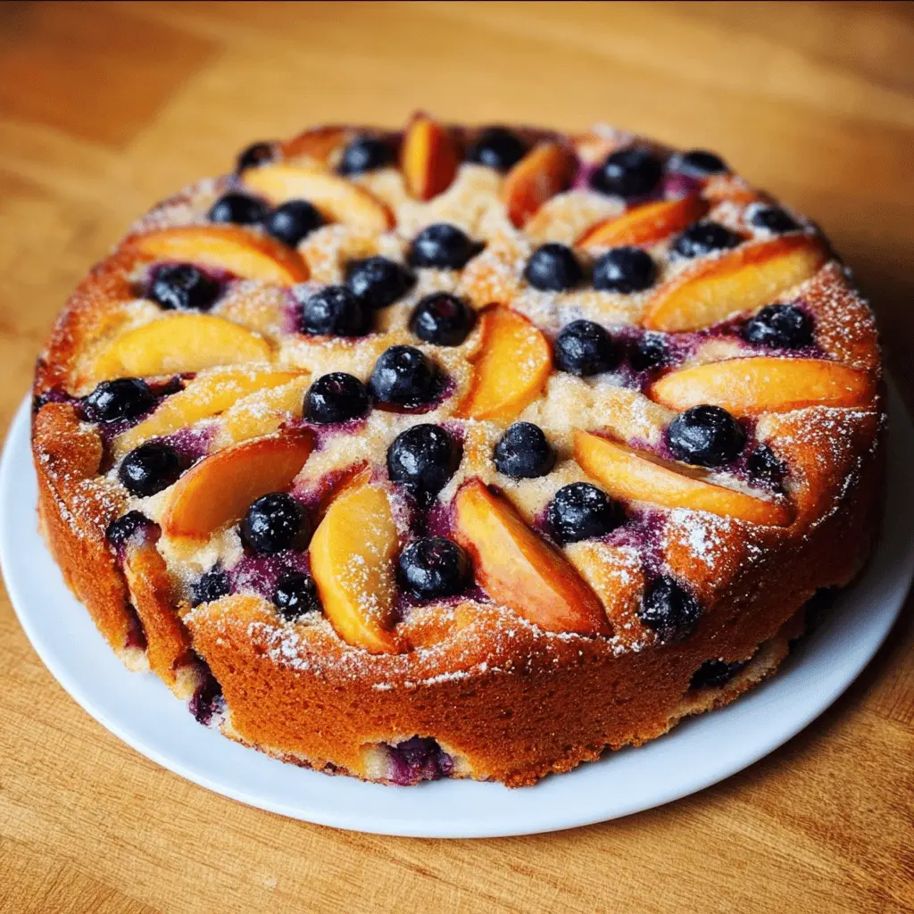 Easy Peach and Blueberry Greek Yogurt Cake Recipe