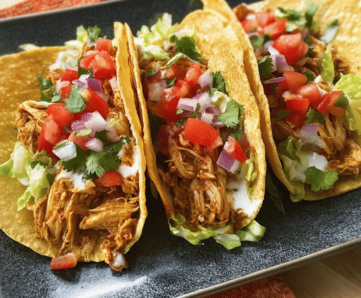 Easy Healthy Crockpot Chicken Tacos Recipe