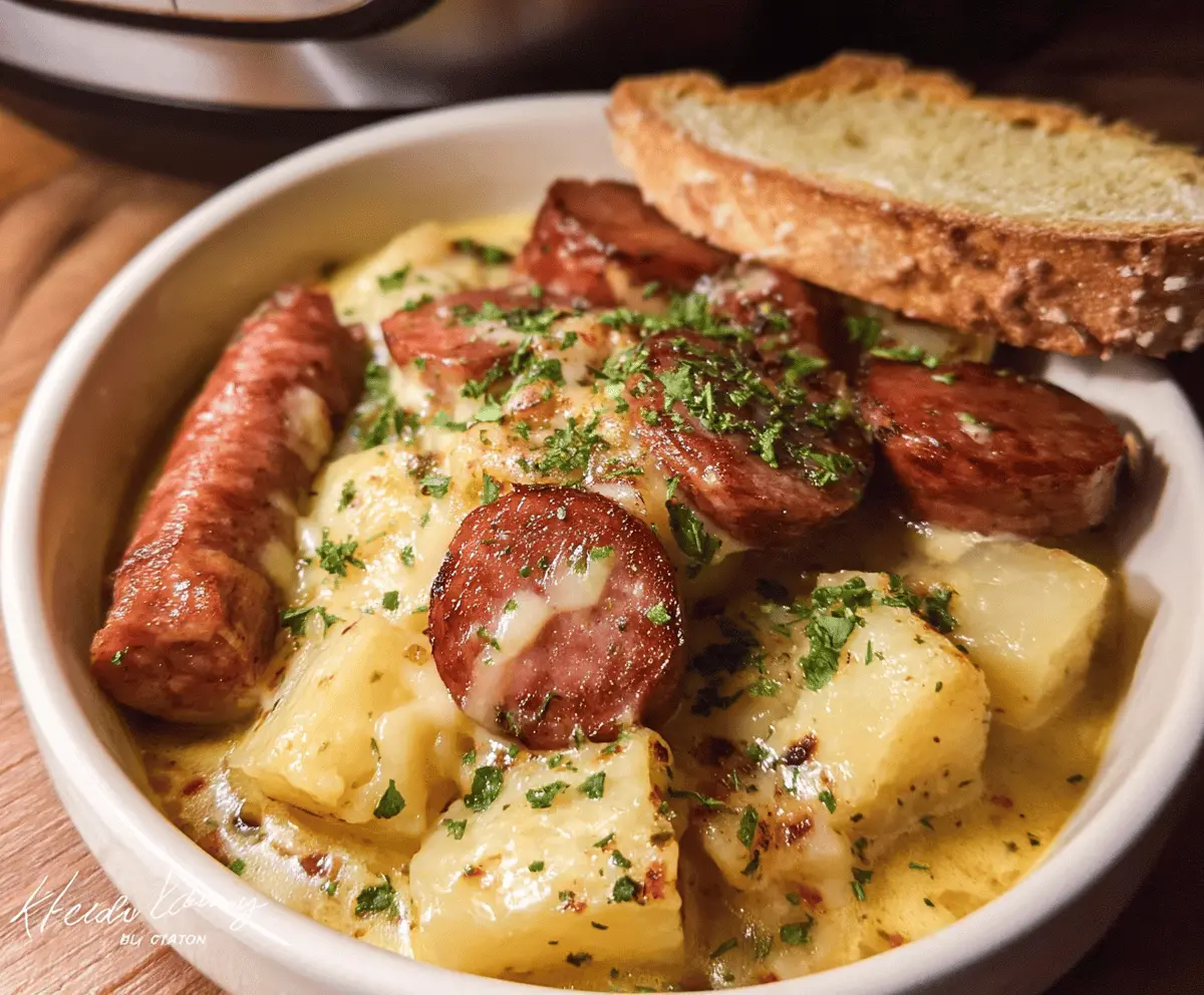 Easy Crockpot Cheesy Kielbasa Dinner Recipe