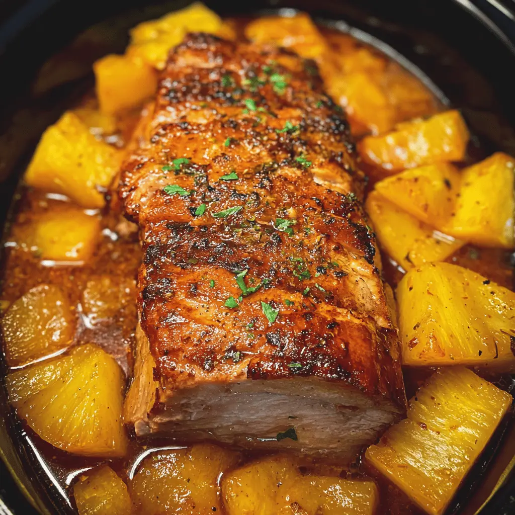 Easy Slow Cooker Pineapple Pork Loin Recipe