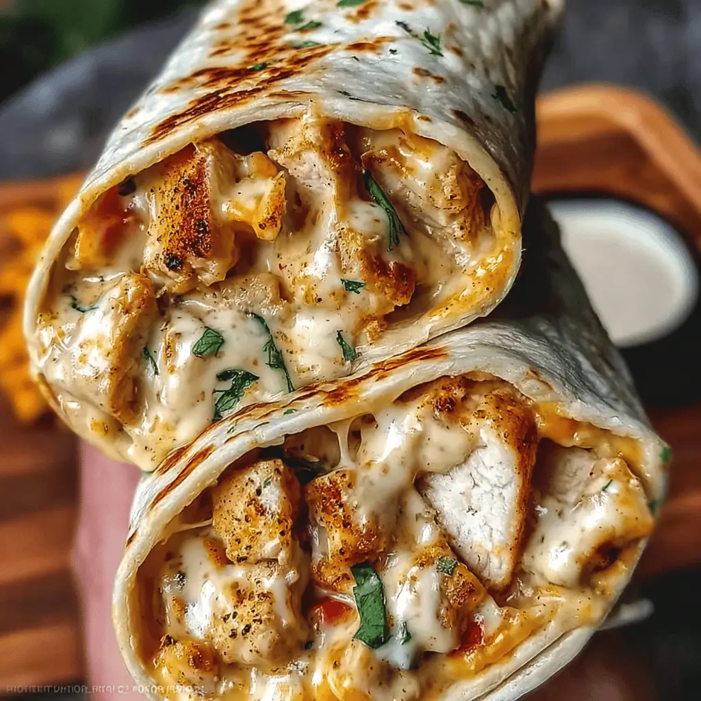 Easy Cheesy Garlic Chicken Wraps Recipe