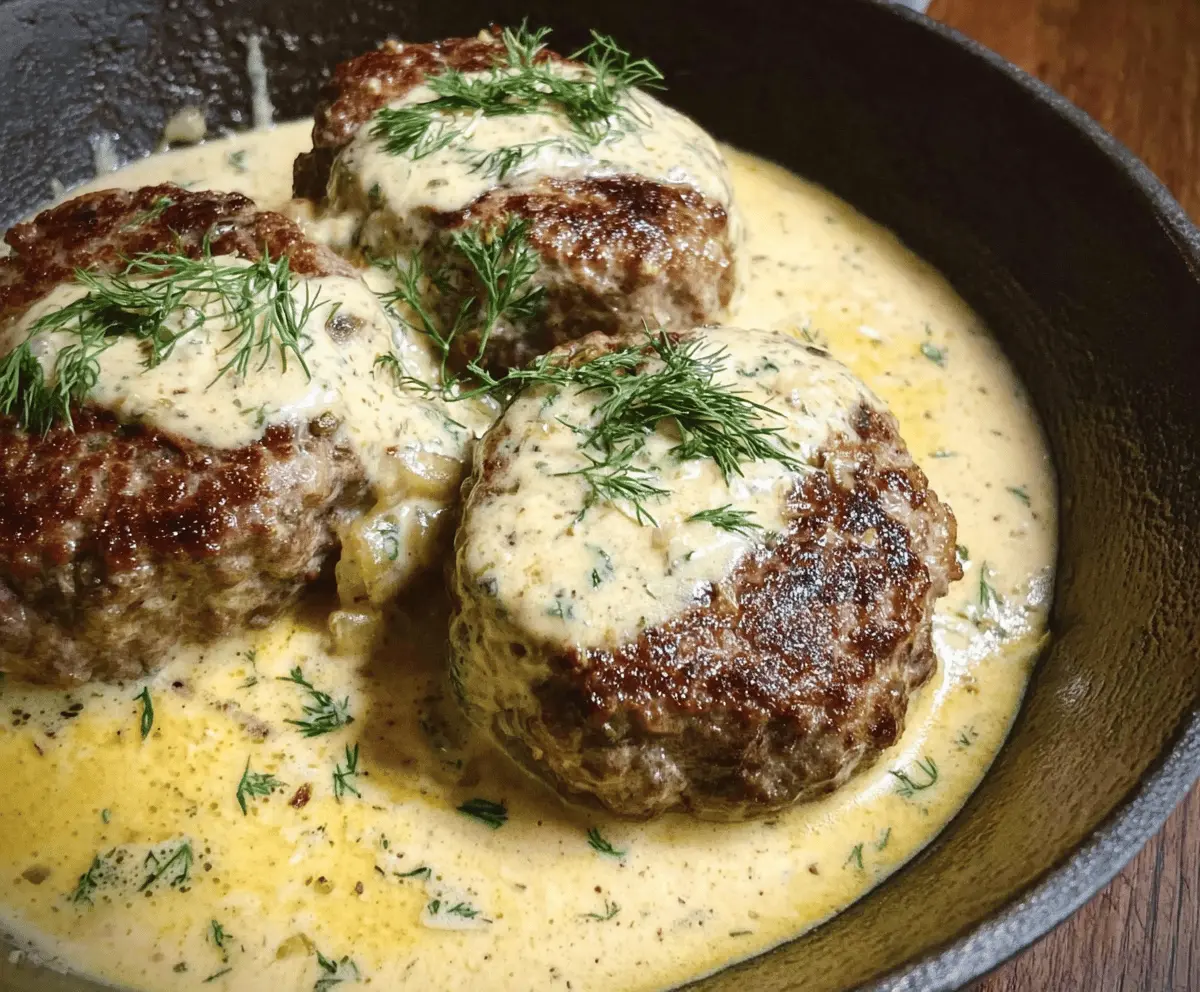 Creamy Dill Hamburger Steaks Recipe