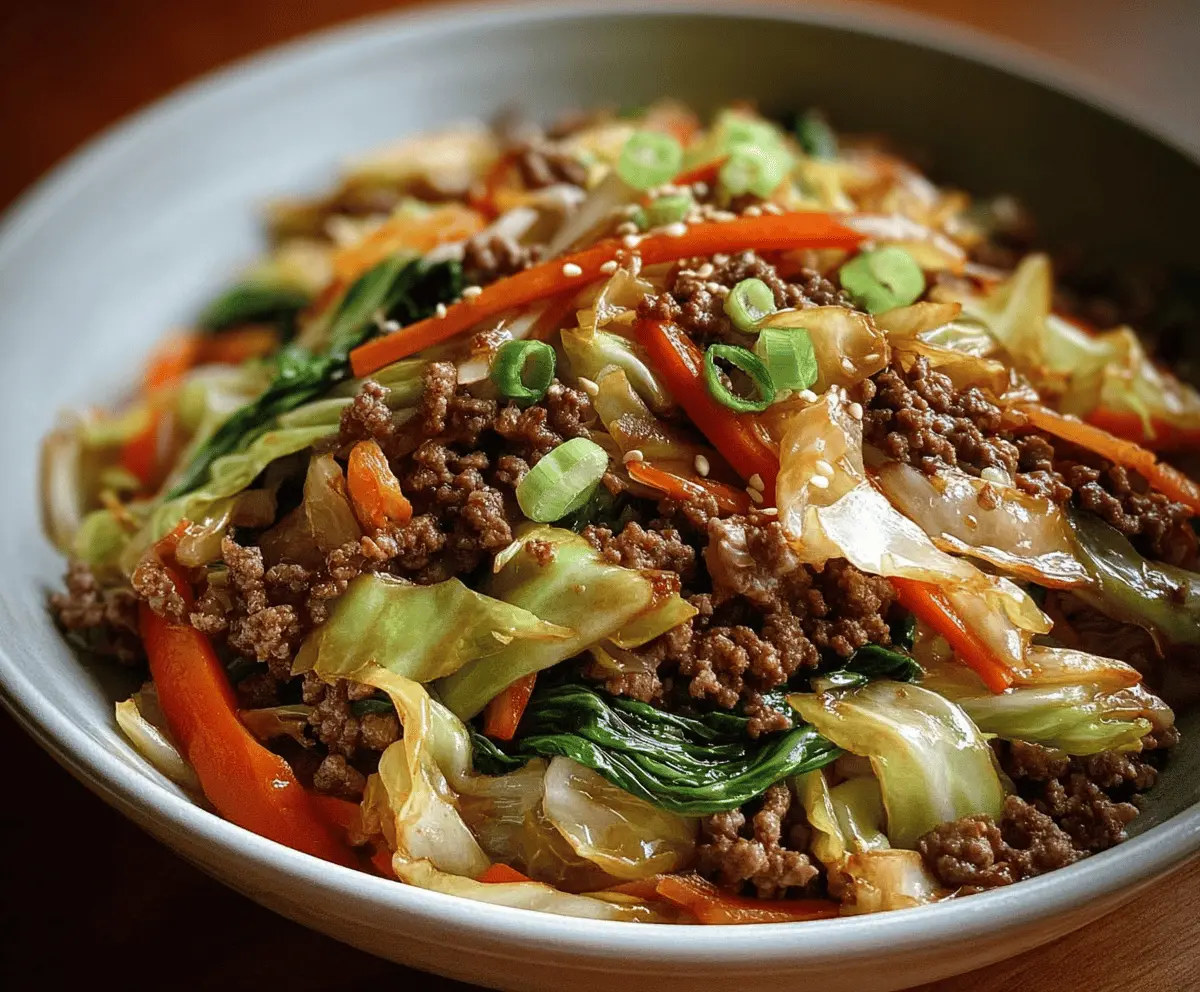 Easy Chinese Ground Beef and Cabbage Stir-Fry Recipe