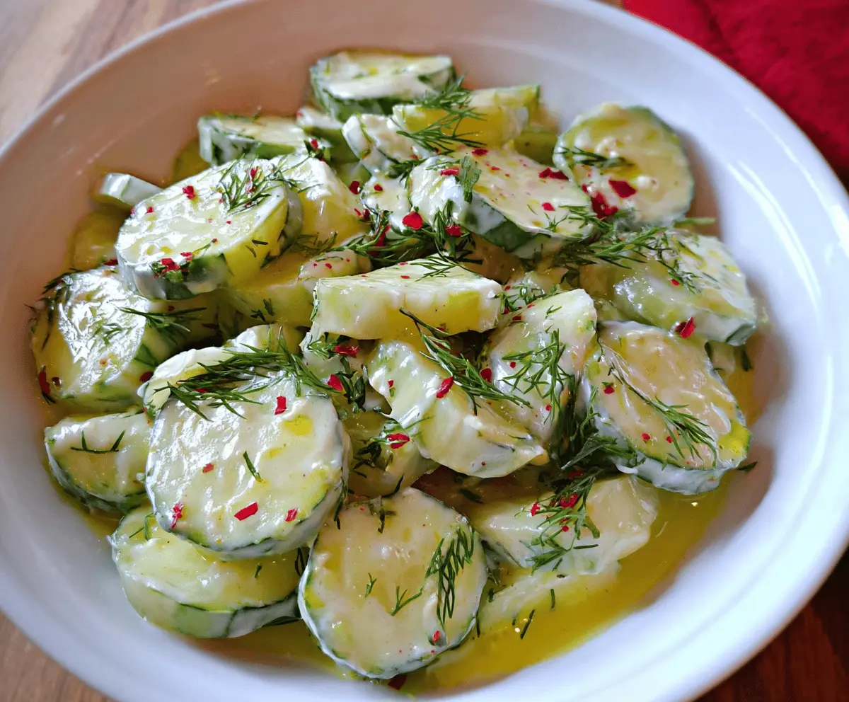Refreshing Pickle Juice Ranch Cucumber Salad Recipe