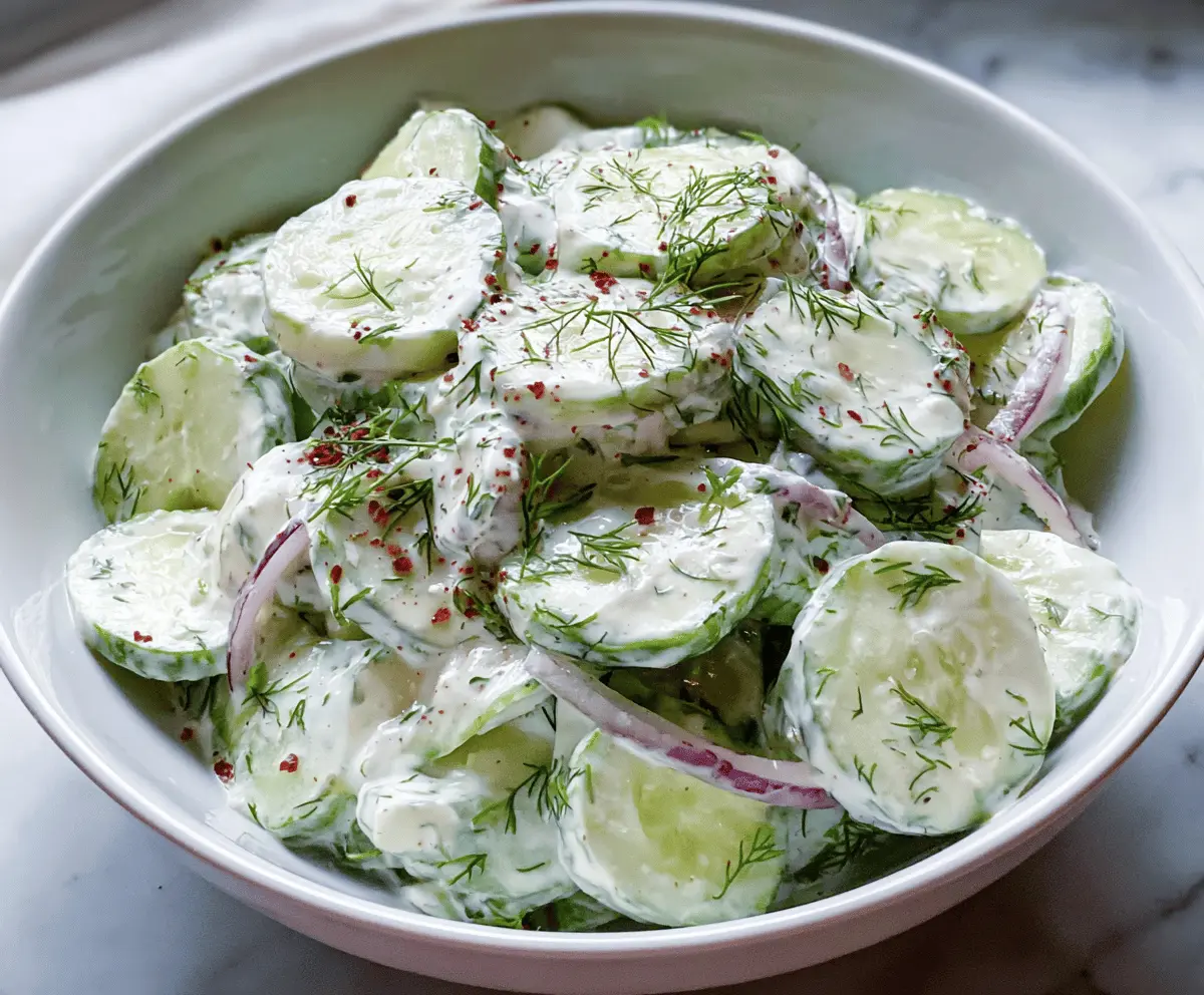 Easy Creamy Cucumber Salad Recipe
