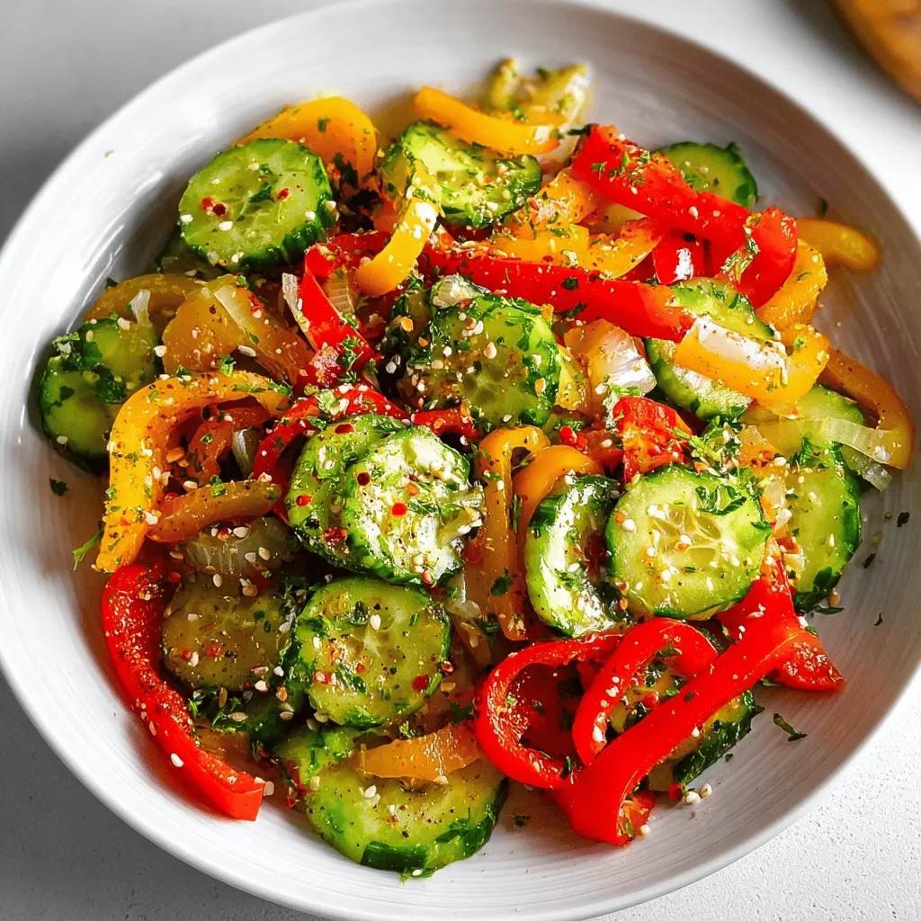 Fresh Cucumber and Sweet Pepper Summer Salad