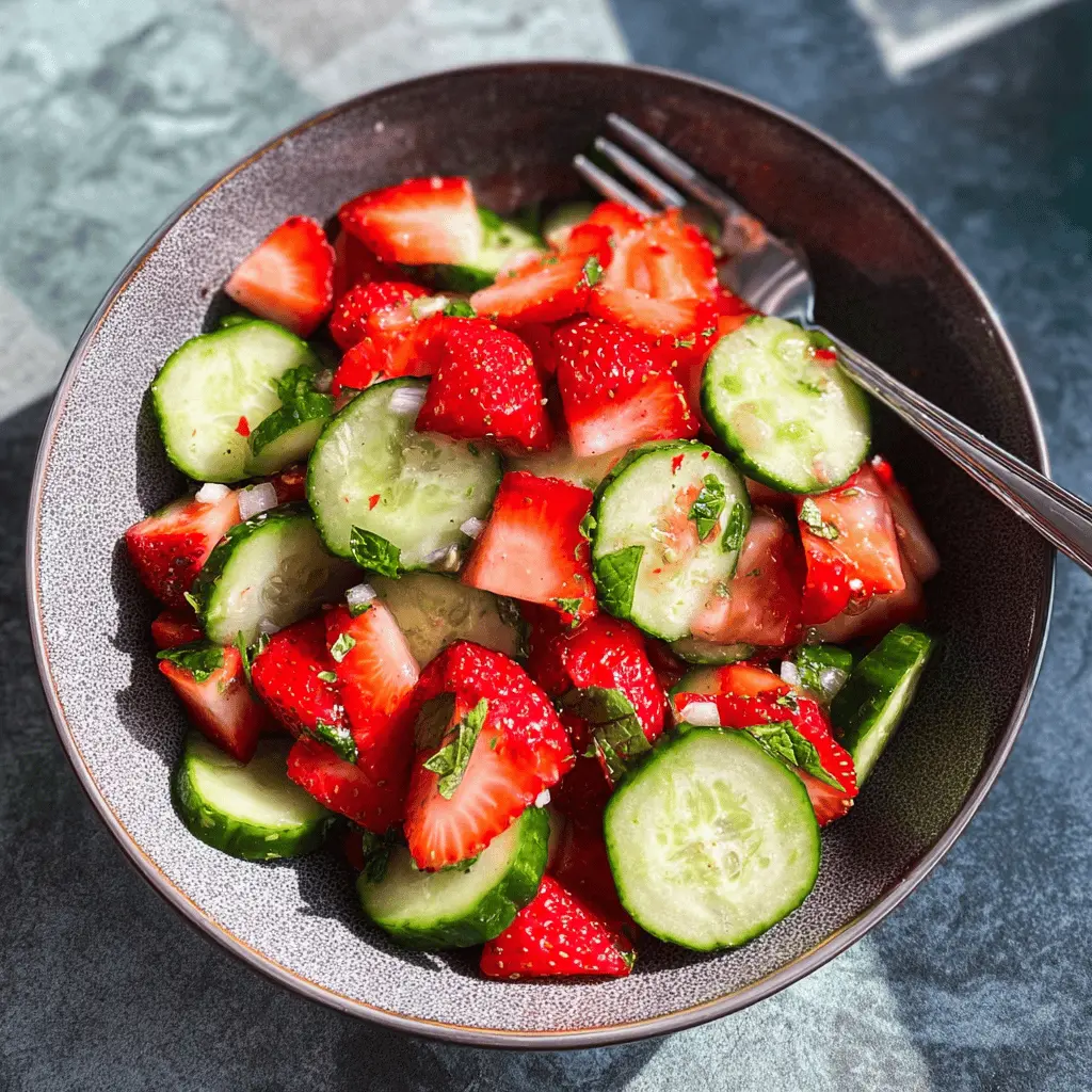 Fresh Cucumber Strawberry Salad Recipe