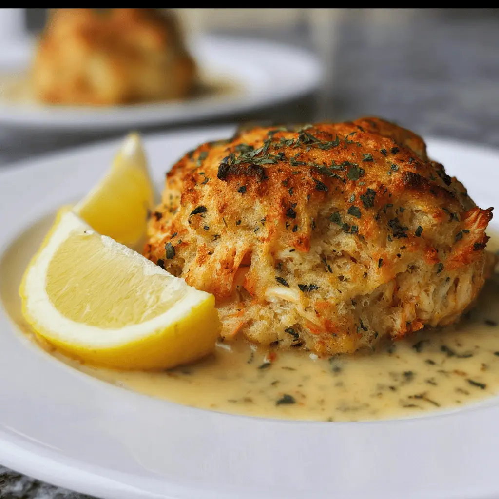 Crab Stuffed Cheddar Bay Biscuits With Lemon Butter Sauce