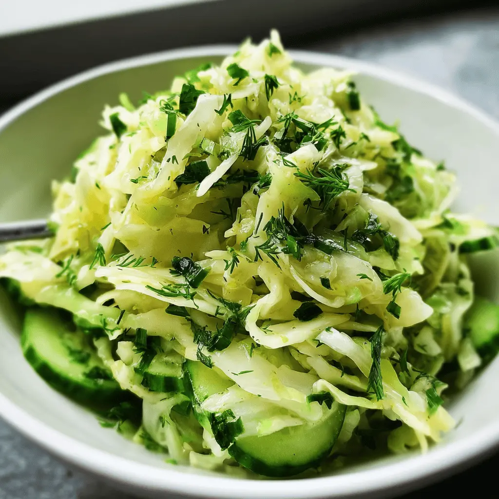 Fresh Green Cabbage and Cucumber Salad Recipe