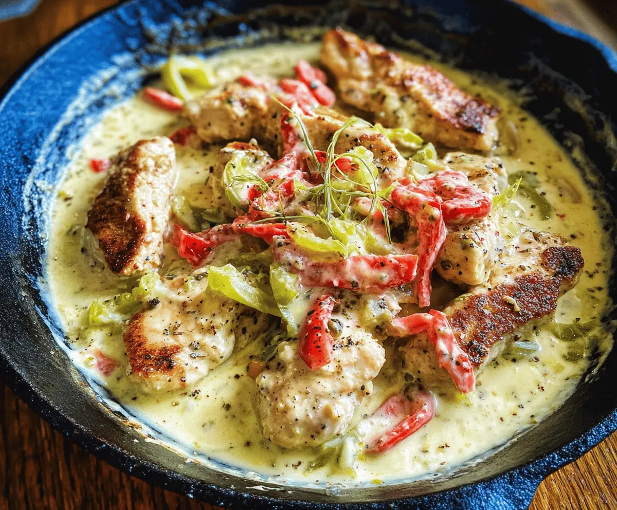 Creamy Pepperoncini Chicken Skillet Recipe