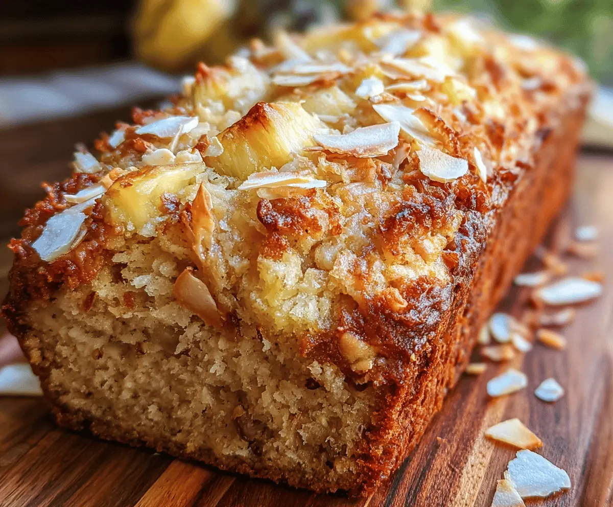 Tropical Hawaiian Banana Bread With Coconut & Pineapple