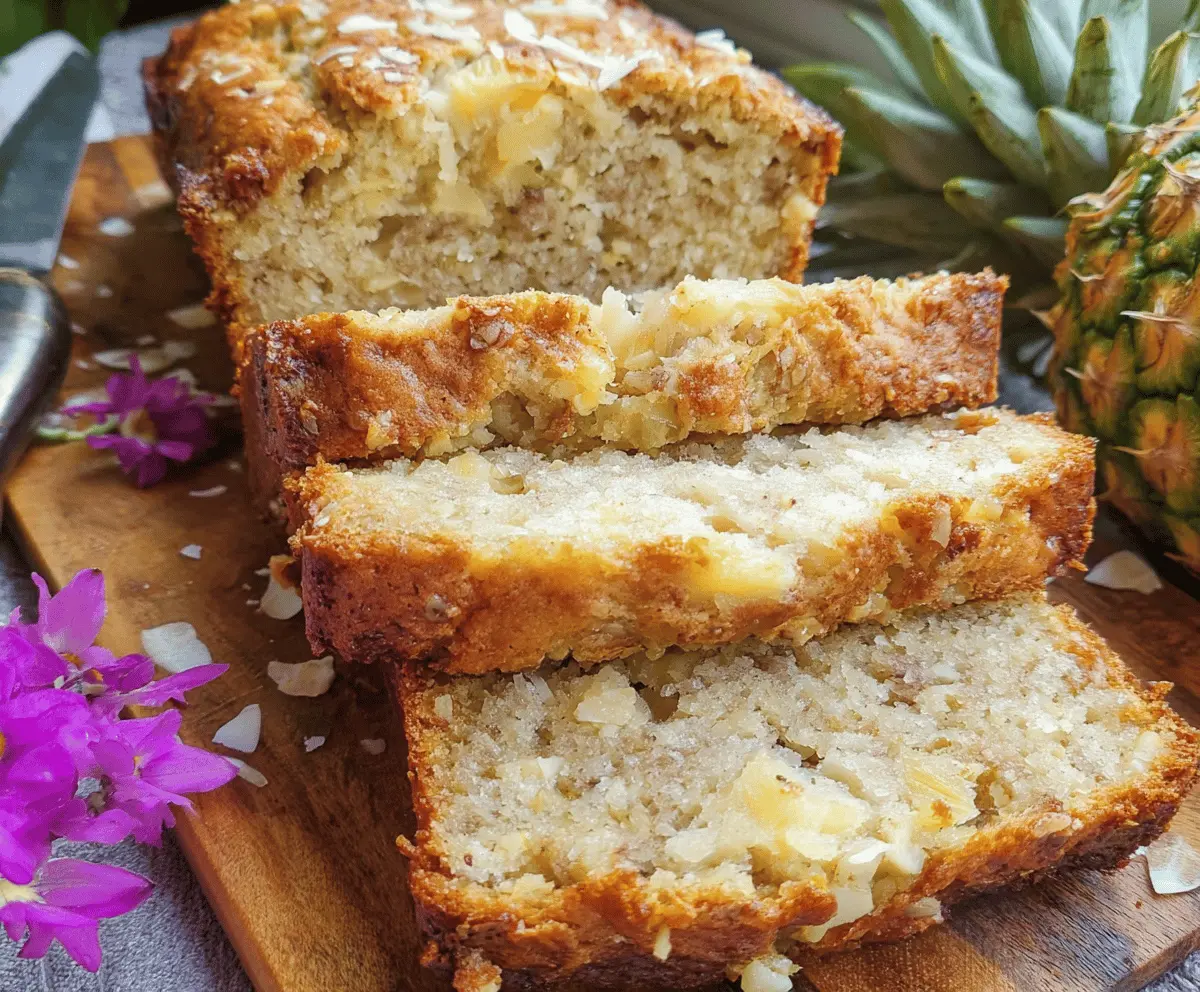 Hawaiian Banana Bread with Pineapple & Macadamia Nuts