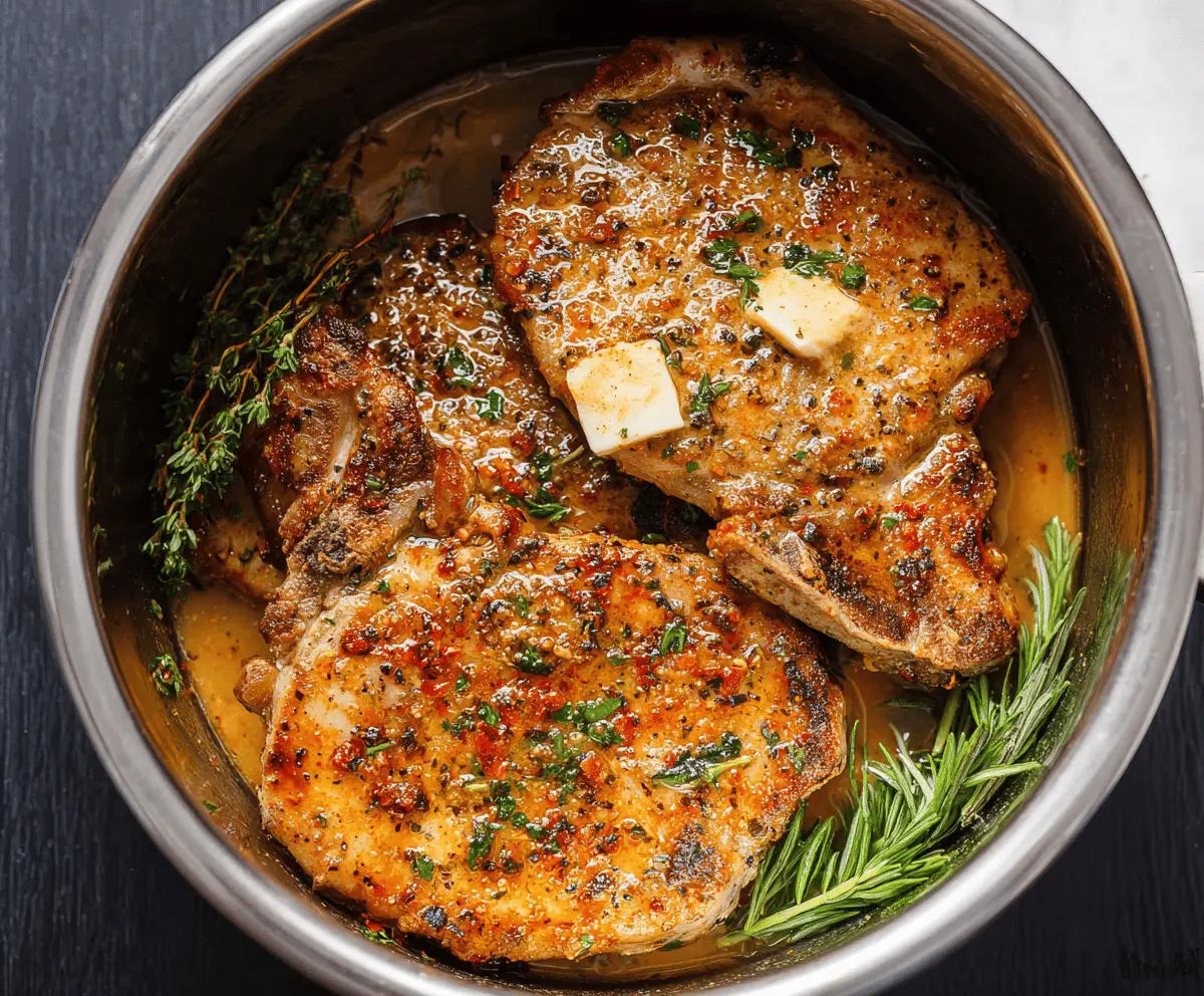 Juicy Instant Pot pork chops cooked to perfection with tender, flavorful meat in a delicious sauce.