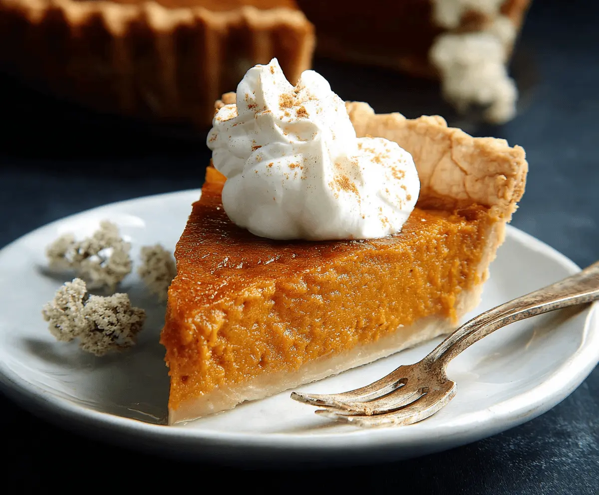 Delicious homemade sweet potato pie with a golden crust and creamy filling on a rustic table.