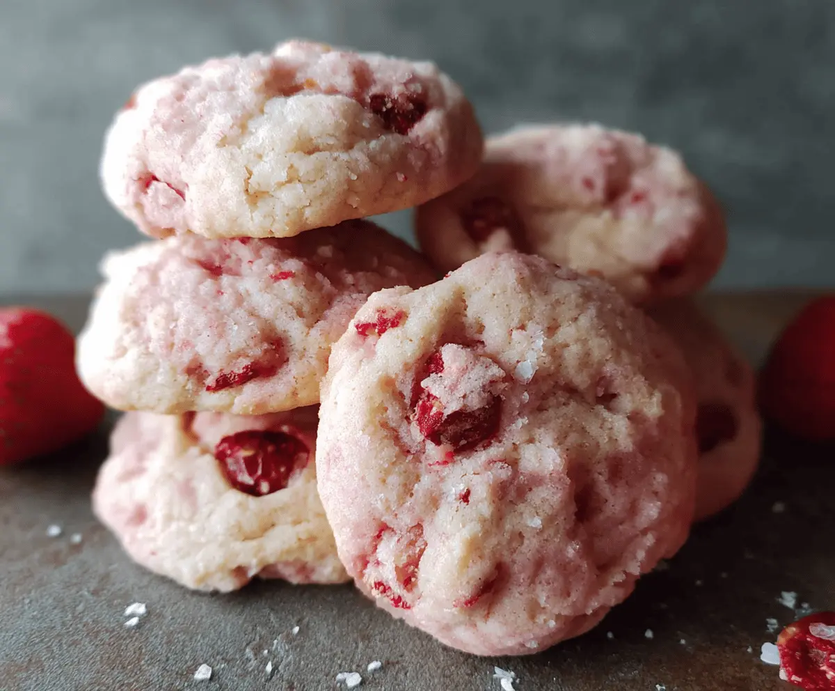 Delicious fluffy strawberry raspberry cookies on a plate, perfect for dessert or snack time.