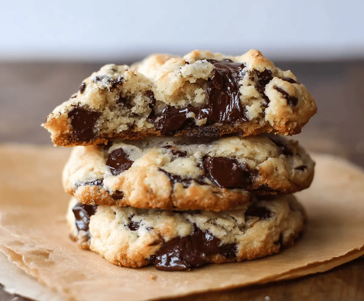 Golden-brown Levain Bakery Chocolate Chip Cookies fresh out of the oven with melty chocolate chips.
