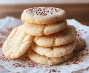 Delicious melt-in-your-mouth sugar cookies on a plate, perfect for any occasion.