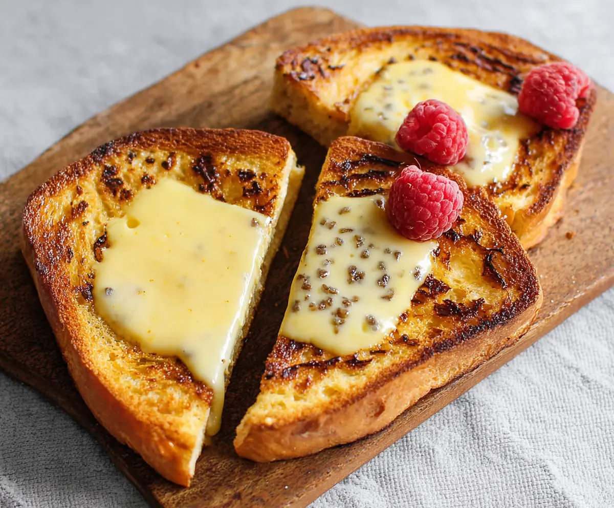 Creamy custard yogurt toast topped with fresh fruits for a delicious breakfast.