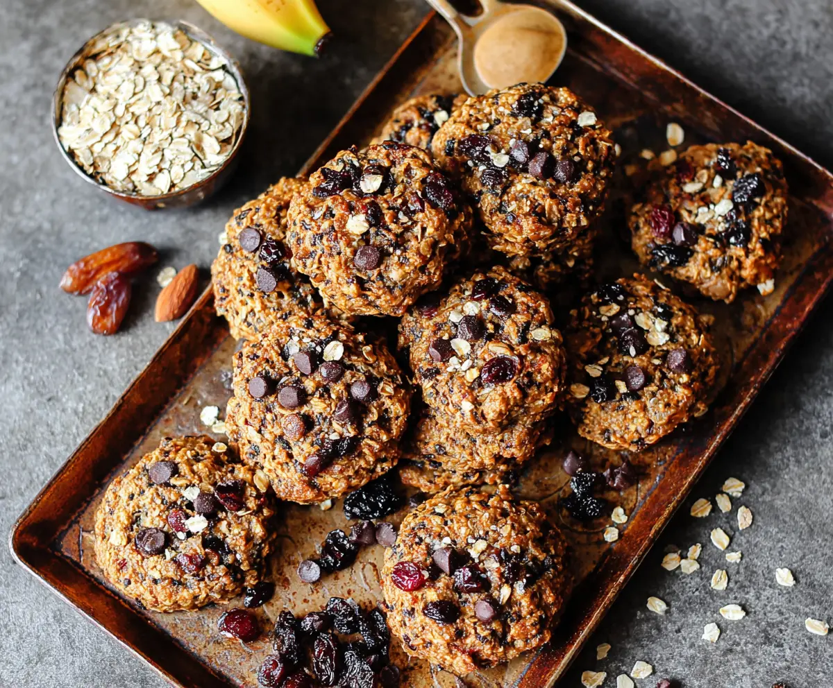 Healthy breakfast cookies made with oats, bananas, and nuts for a nutritious start to the day