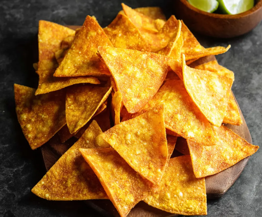 Crunchy homemade tortilla chips served with fresh salsa