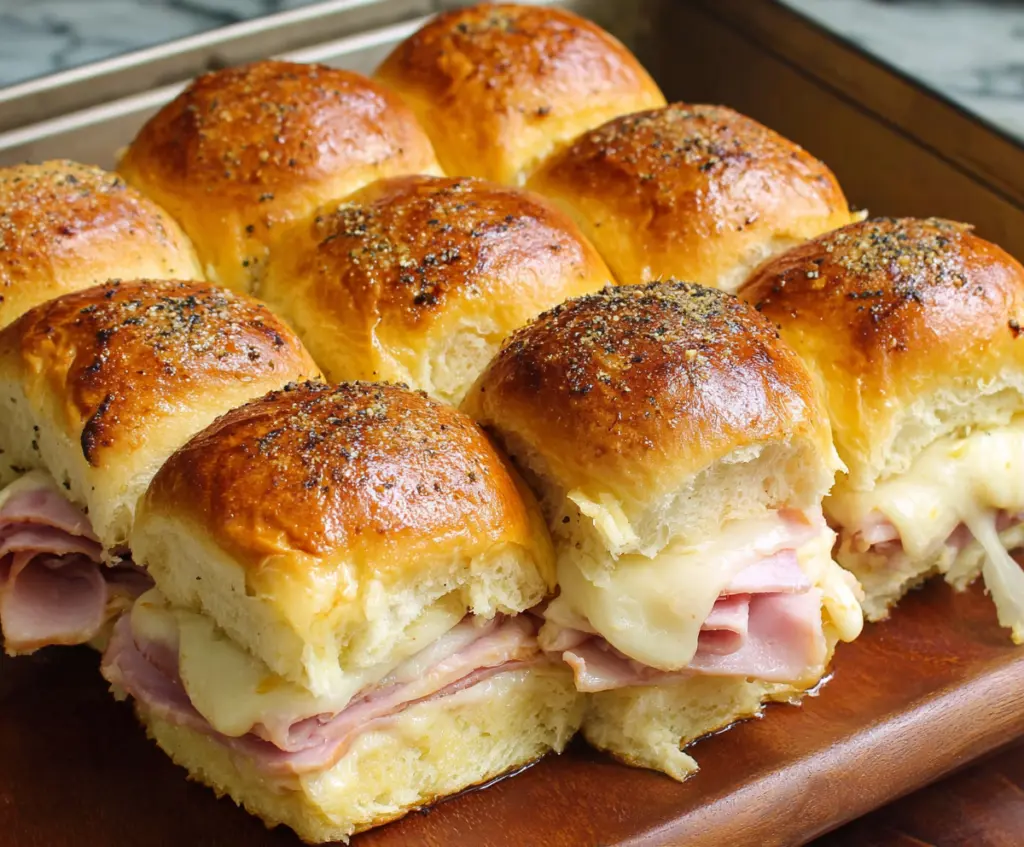 Delicious ham and cheese Hawaiian roll sliders packed with flavorful ingredients, perfect for parties and snacks.