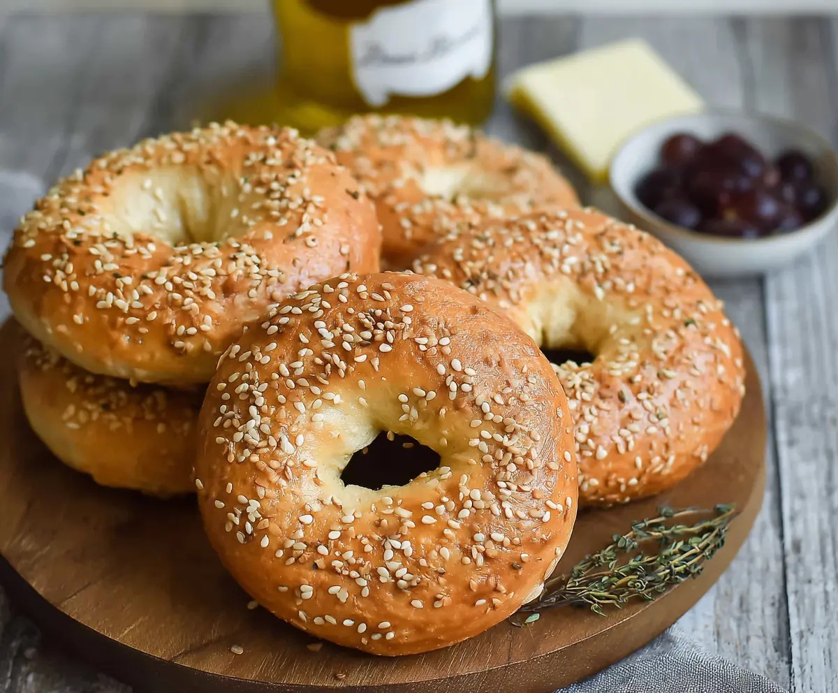 Delicious gluten-free cottage cheese bagels on a plate, perfect for breakfast or snack.