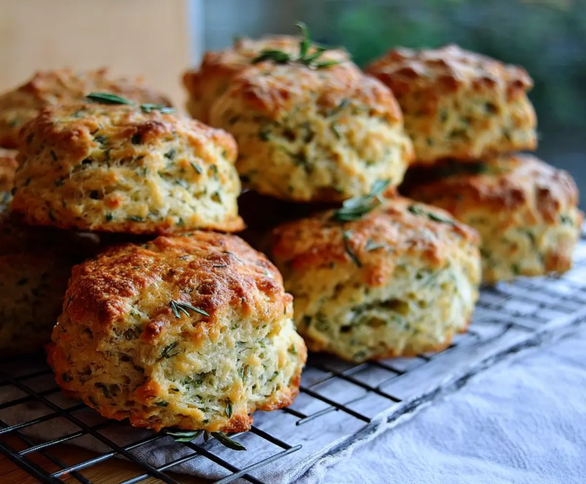 Delicious herbed cottage cheese biscuits with fresh herbs and golden crust, perfect for breakfast or snacks.