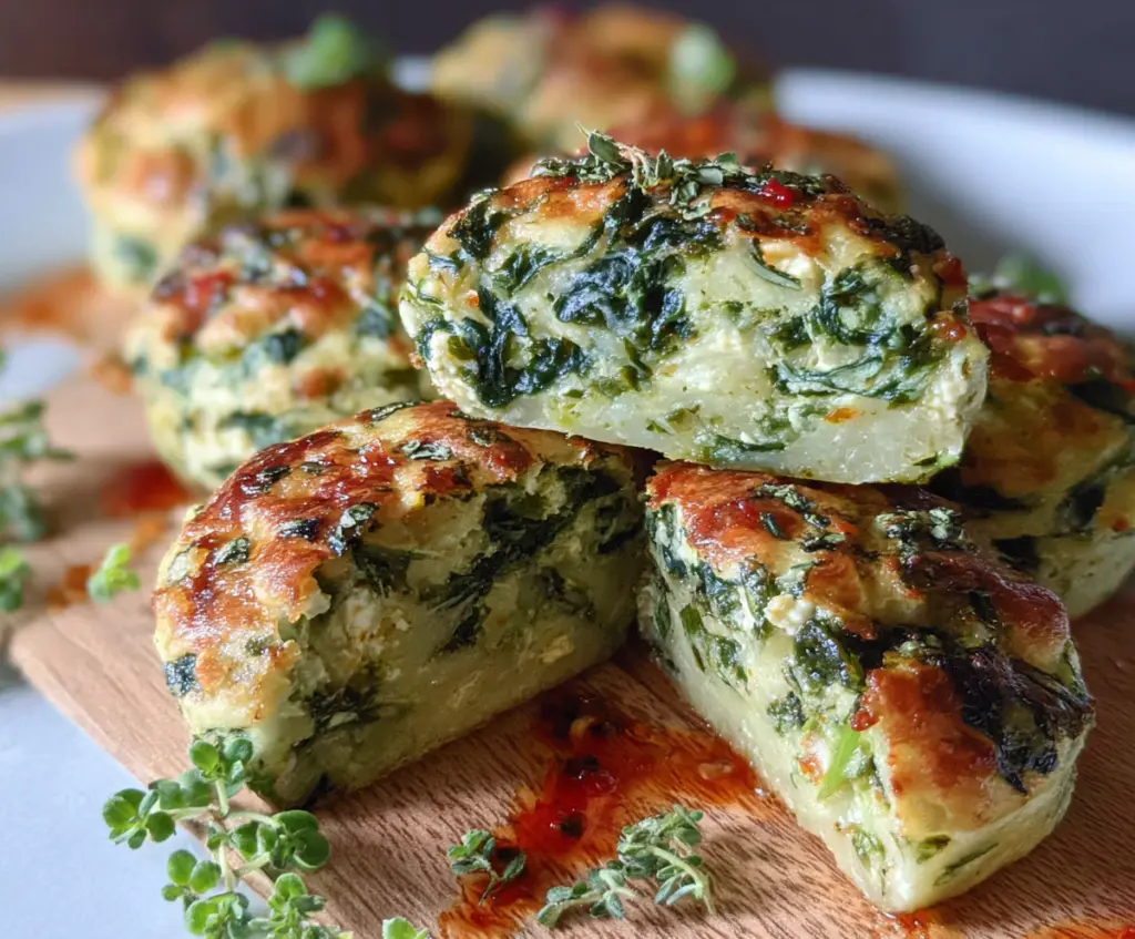 Healthy Spinach Cottage Cheese Flagels on a plate, perfect for a nutritious snack or breakfast