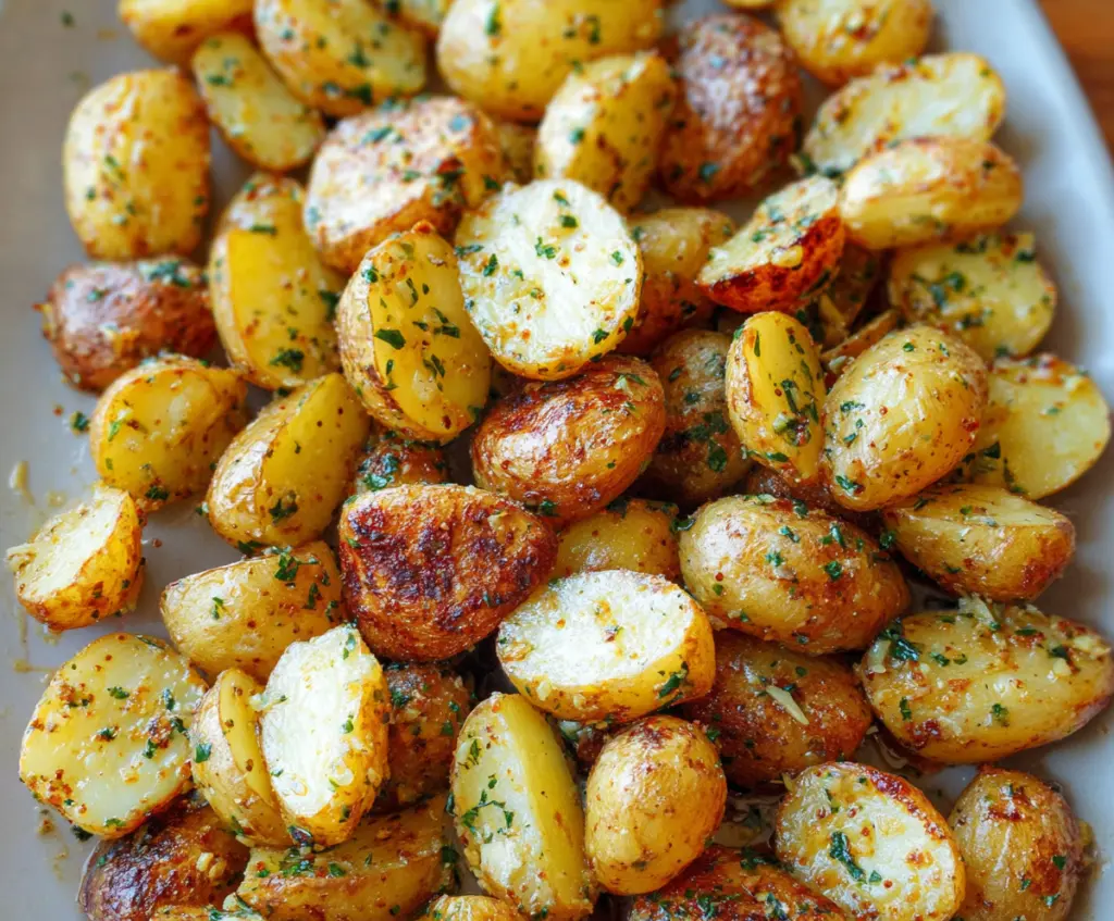 Delicious garlic ranch potatoes served as a flavorful side dish.