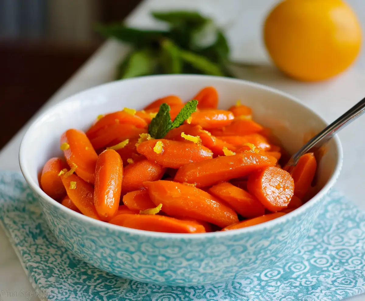 Delicious glazed carrots with orange and ginger, perfect for a healthy side dish.
