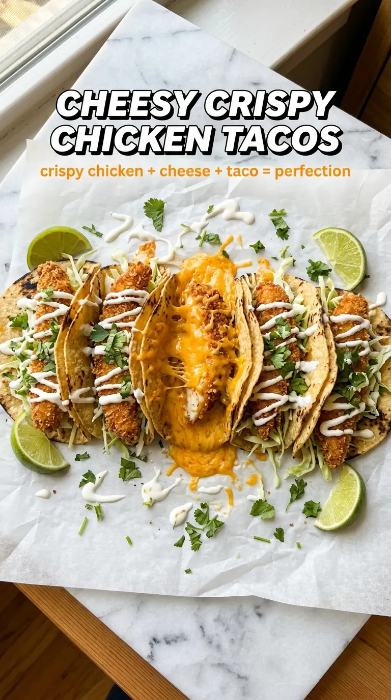 Cheesy Crispy Chicken Tacos crispy cheesy