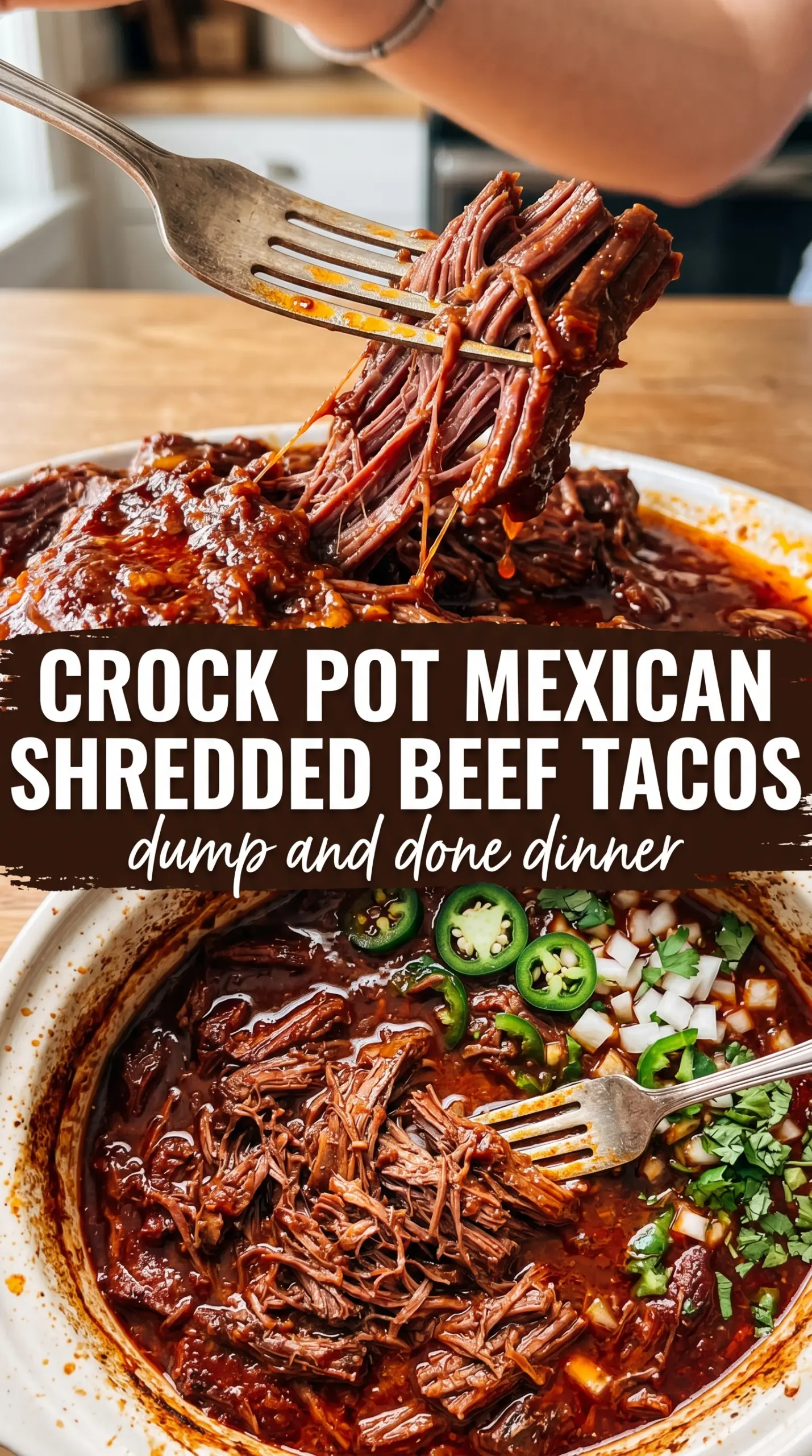 Crock Pot Mexican Shredded Beef Tacos tender, colorful, slow-cooked