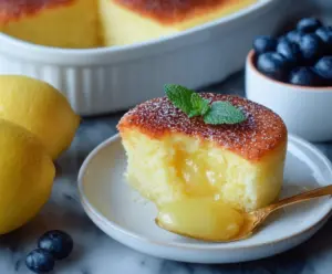 Delicious Lemon Pudding Cake with a moist, zesty lemon flavor and smooth pudding topping