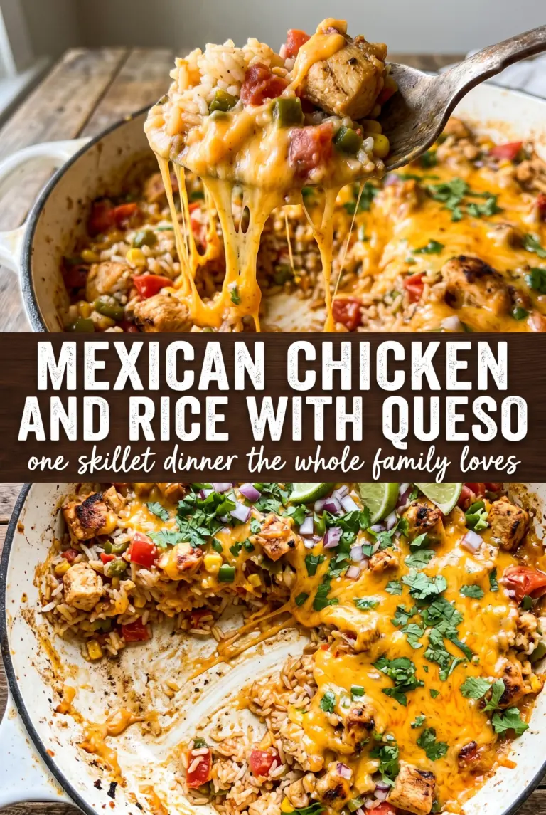 Mexican Chicken and Rice with Queso