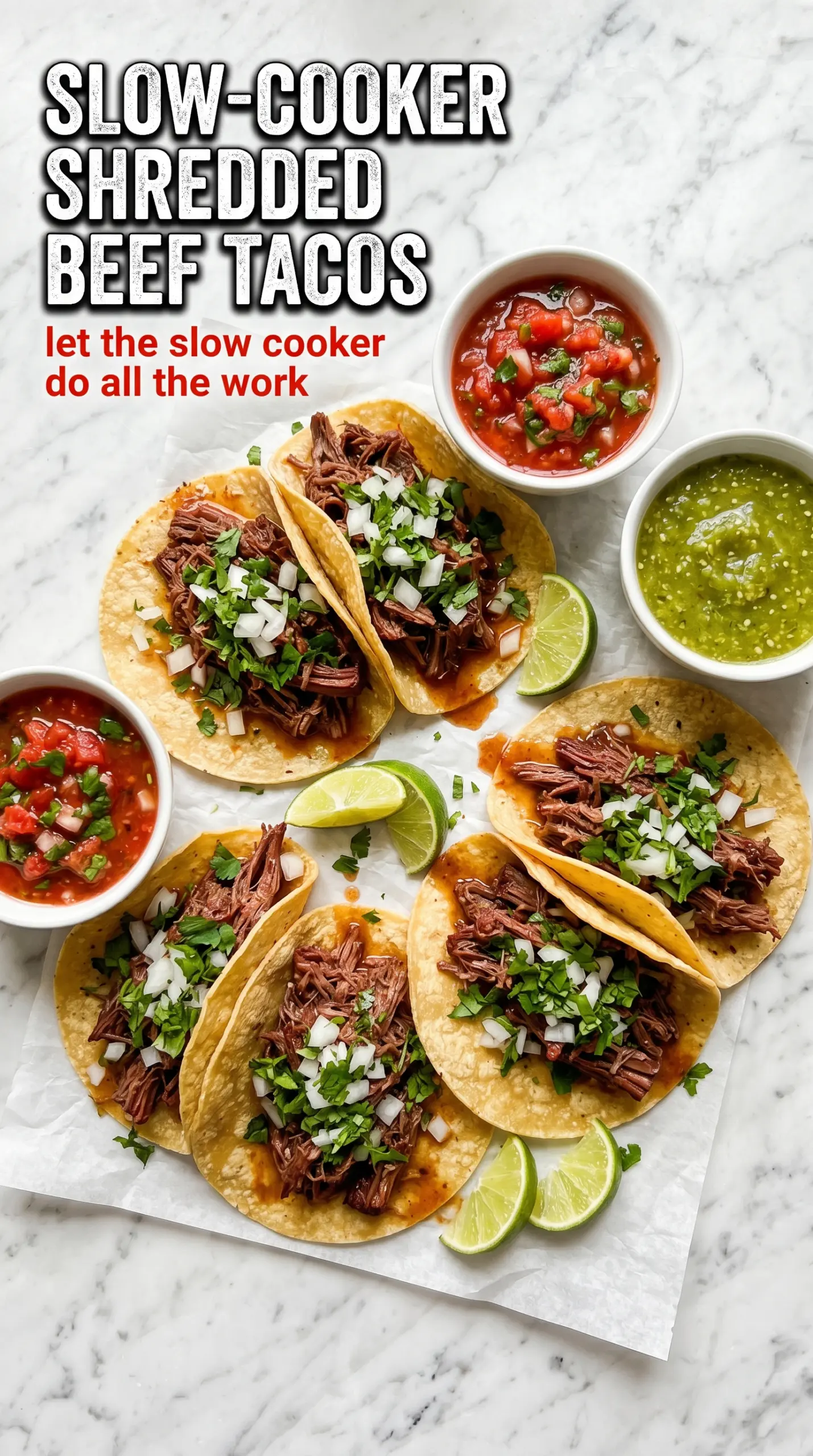 Slow-Cooker Shredded Beef Tacos tender shredded beef