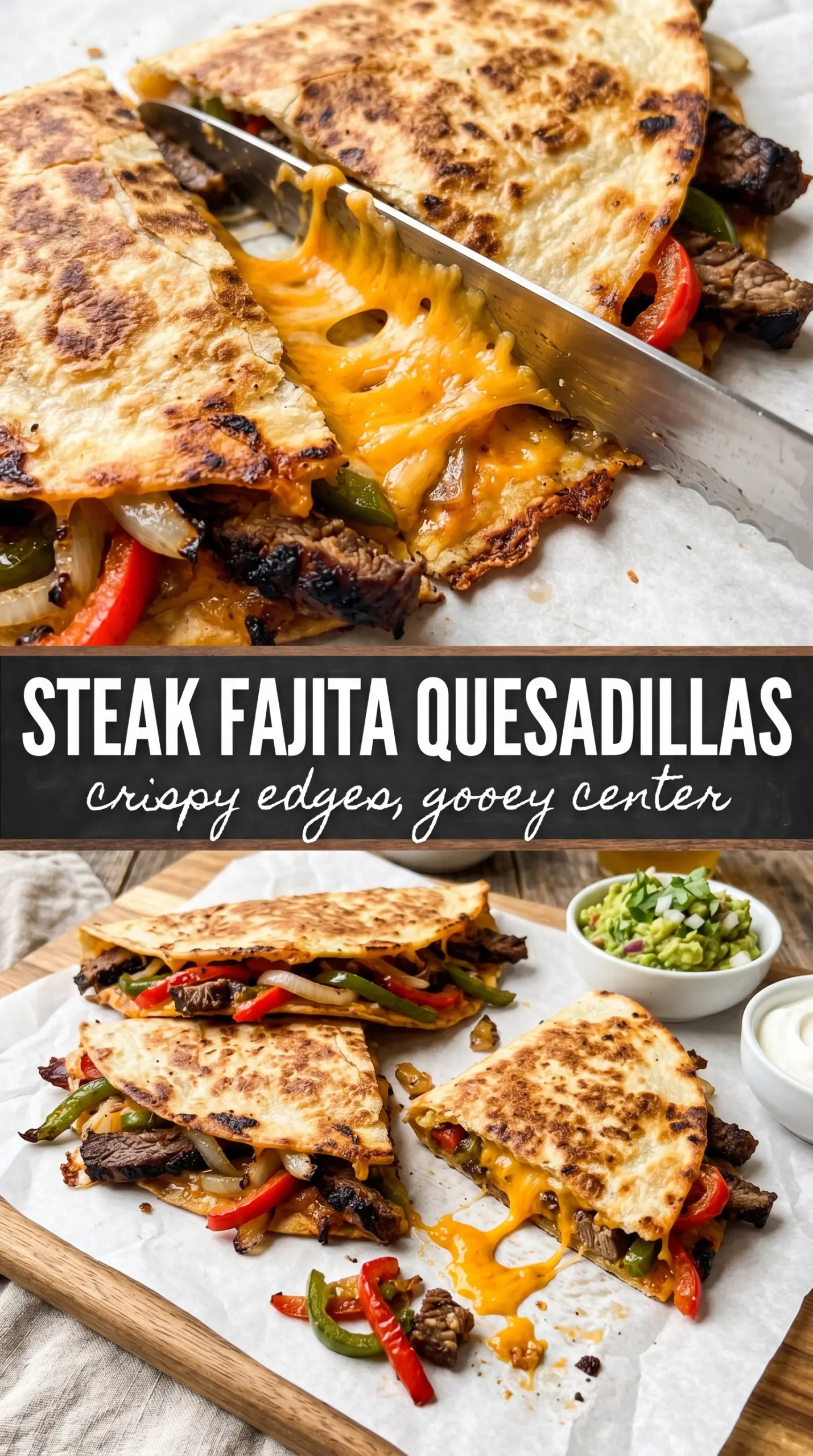 Steak Fajita Quesadillas cheesy golden-brown