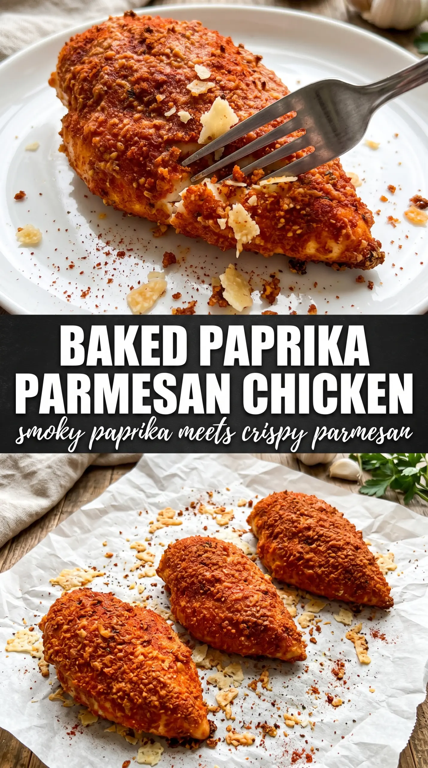 Baked chicken with sauce and herbs