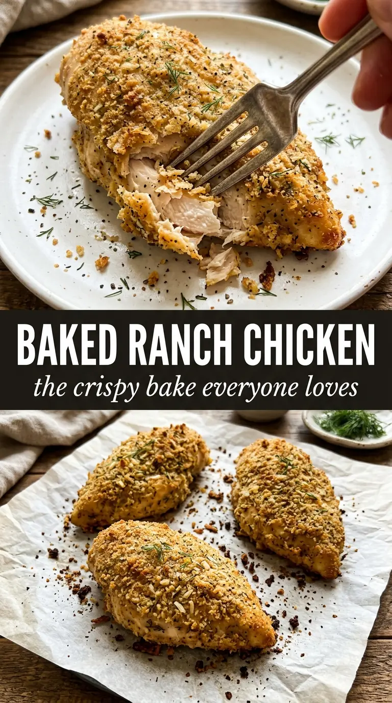 Baked Ranch Chicken crispy Parmesan crust